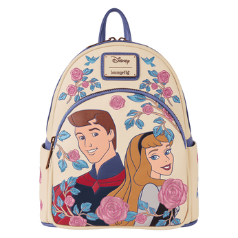 Sleeping Beauty Princess Aurora & Prince Phillip Floral Mini Backpack, Image 1