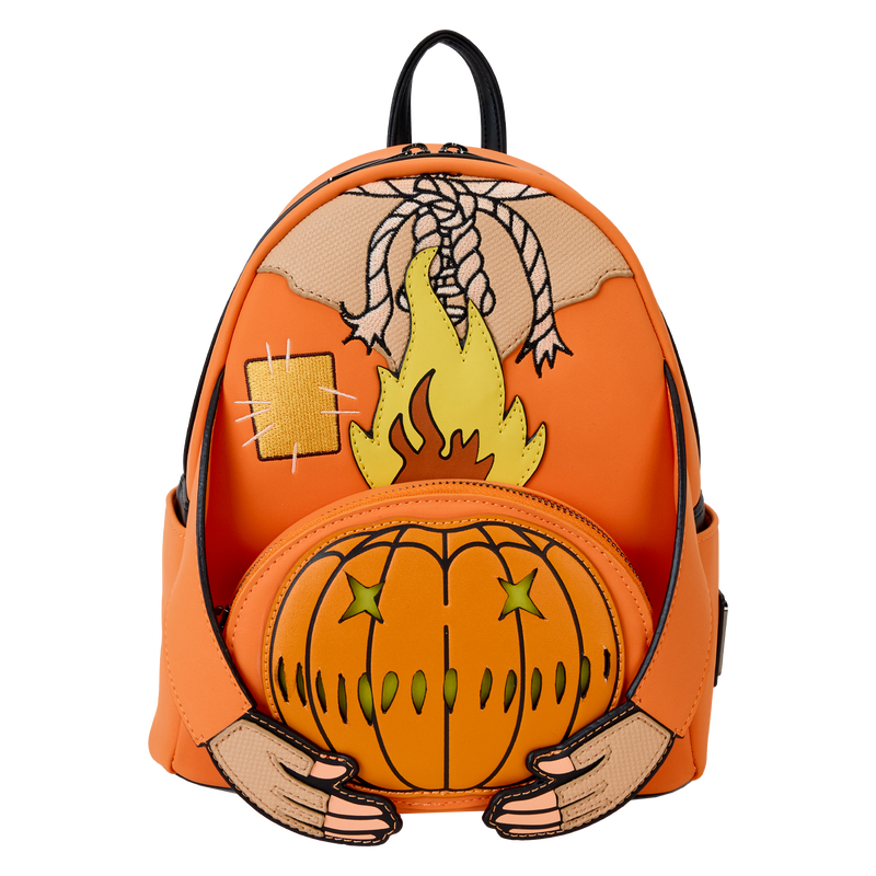 【Lounge Fly】Trick 'r Treat Sam Pumpkin Mini Backpack Trick 'R Treat Flaming Pumpkin Head Sam Light Up Glow Mini