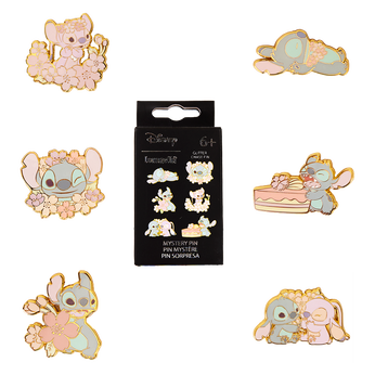 Stitch & Angel Cherry Blossom Mystery Box Pin, Image 1