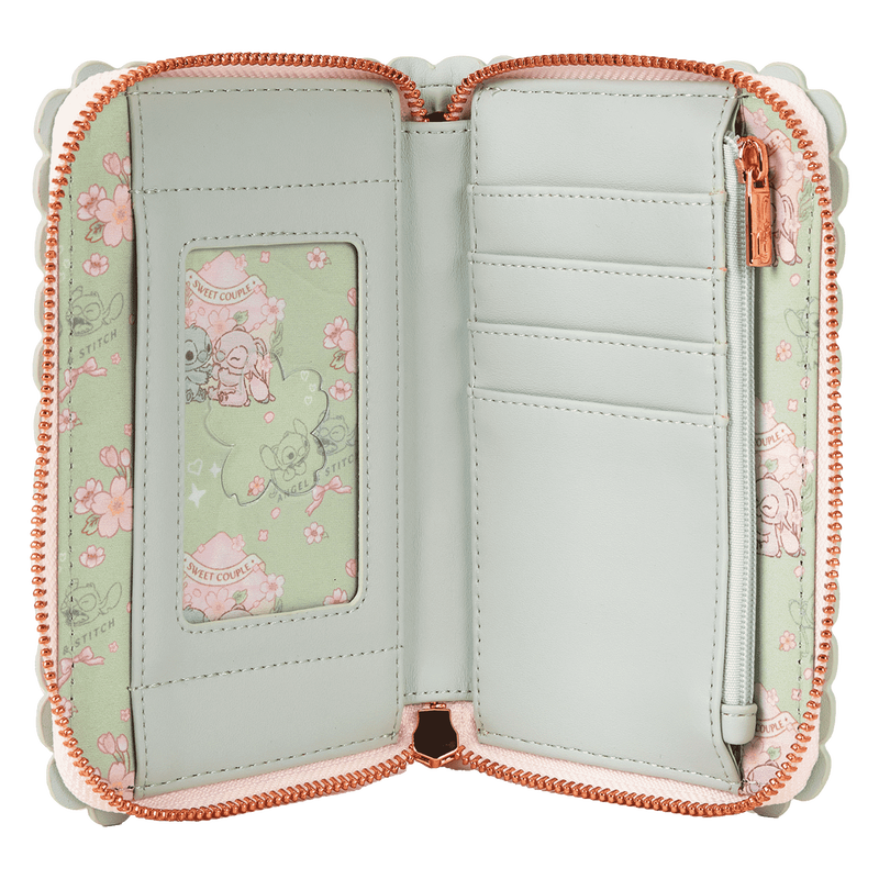 Stitch & Angel Cherry Blossom All-Over Print Zip Around Wallet, , hi-res view 7