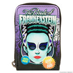 Universal Monsters Bride of Frankenstein Mask Glow Accordion Zip Around Wallet, , hi-res view 1