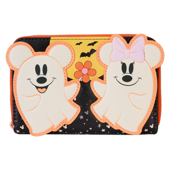 Mickey & Minnie Floral Ghost Glow Zip Around Wallet, Image 1