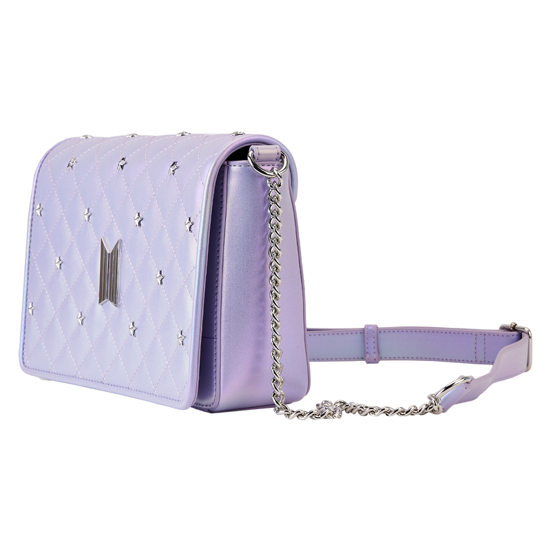 ★LOUNGEFLY★Funko Pop! By Loungefly BTS Crossbody Bag Funko Pop! By Loungefly BTS Logo Iridescent Purple Crossbody Bag