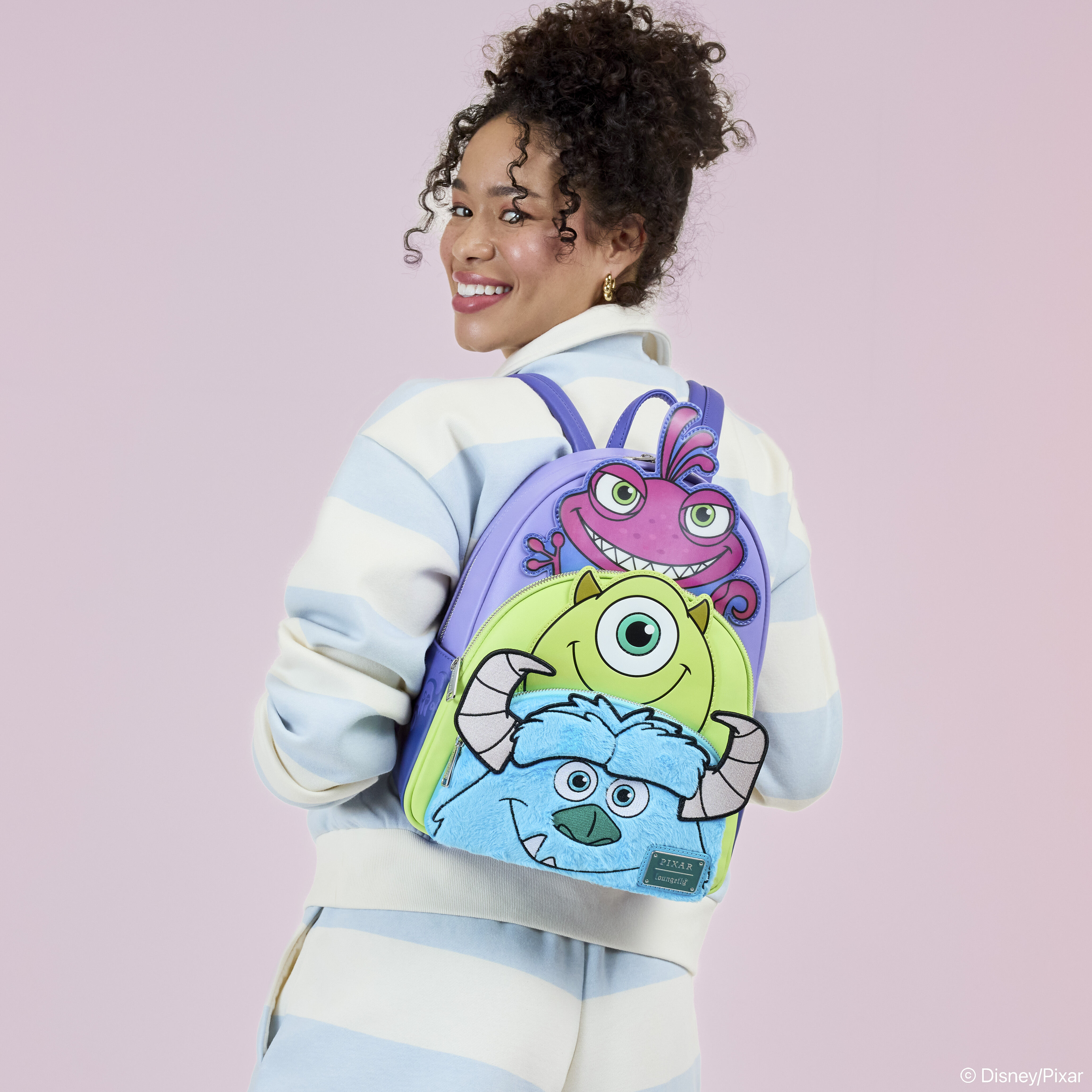 送料無料 日本 Monsters, Inc. Sulley, Mike, & Randall Triple Pocket Mini アニメ
