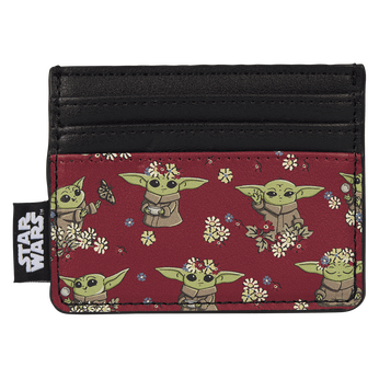 The Mandalorian Exclusive Grogu Floral All-Over Print Card Holder, Image 1