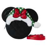 Minnie Mouse Polka Dot Santa Hat Quilted Crossbody Bag, , hi-res view 1