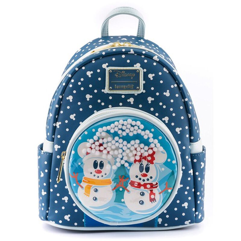 Disney Snowman Mickey and Minnie Mouse Snow Globe Mini Backpack, , hi-res view 1