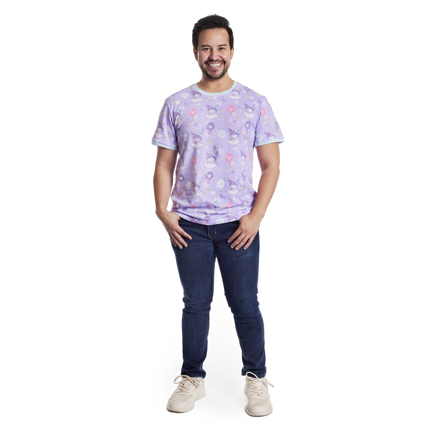 【LOUNGEFLY】★Tシャツ★ Sanrio Kuromi Carnival Ringer Tee Sanrio Kuromi Carnival All-Over Print Unisex Ringer Tee