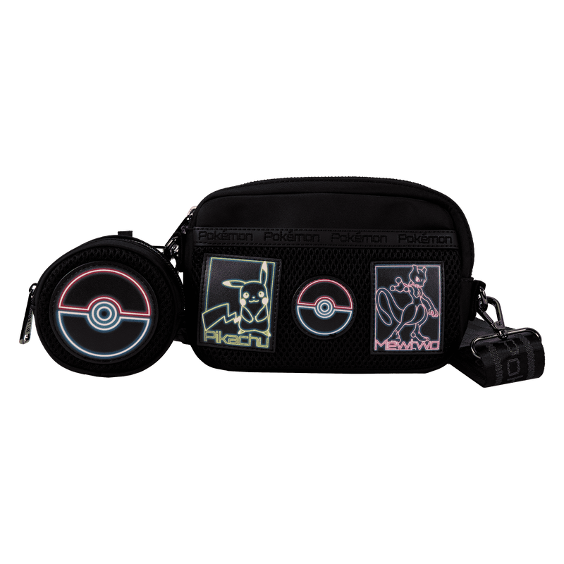 Pokémon Pikachu & Mewtwo Glow Nylon Sling Crossbody Bag with Coin Bag, , hi-res view 1