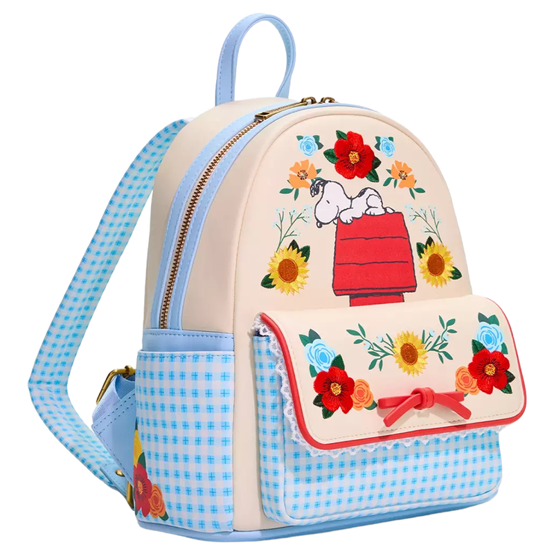 Peanuts Snoopy Doghouse Floral Gingham Mini Backpack, , hi-res view 2