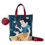 Snow White Classic Apple Quilted Velvet Tote Bag With Coin Bag, , hi-res view 1