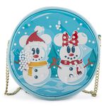 Disney Snowman Mickey and Minnie Mouse Snow Globe Crossbody Bag, , hi-res view 1