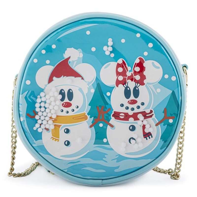 Disney Snowman Mickey and Minnie Mouse Snow Globe Crossbody Bag, , hi-res view 1