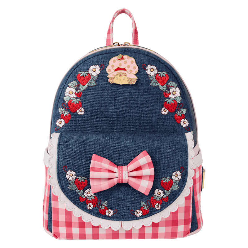 Strawberry Shortcake Denim Gingham Mini Backpack, , hi-res view 1