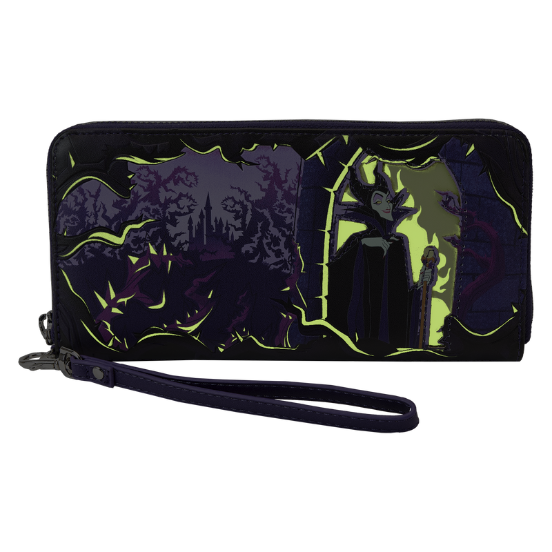 Maleficent Window Box Glow Zip Around Wristlet Wallet, , hi-res view 3