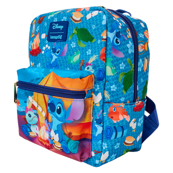 Stitch Camping Cuties All-Over Print Nylon Square Mini Backpack, Image 2