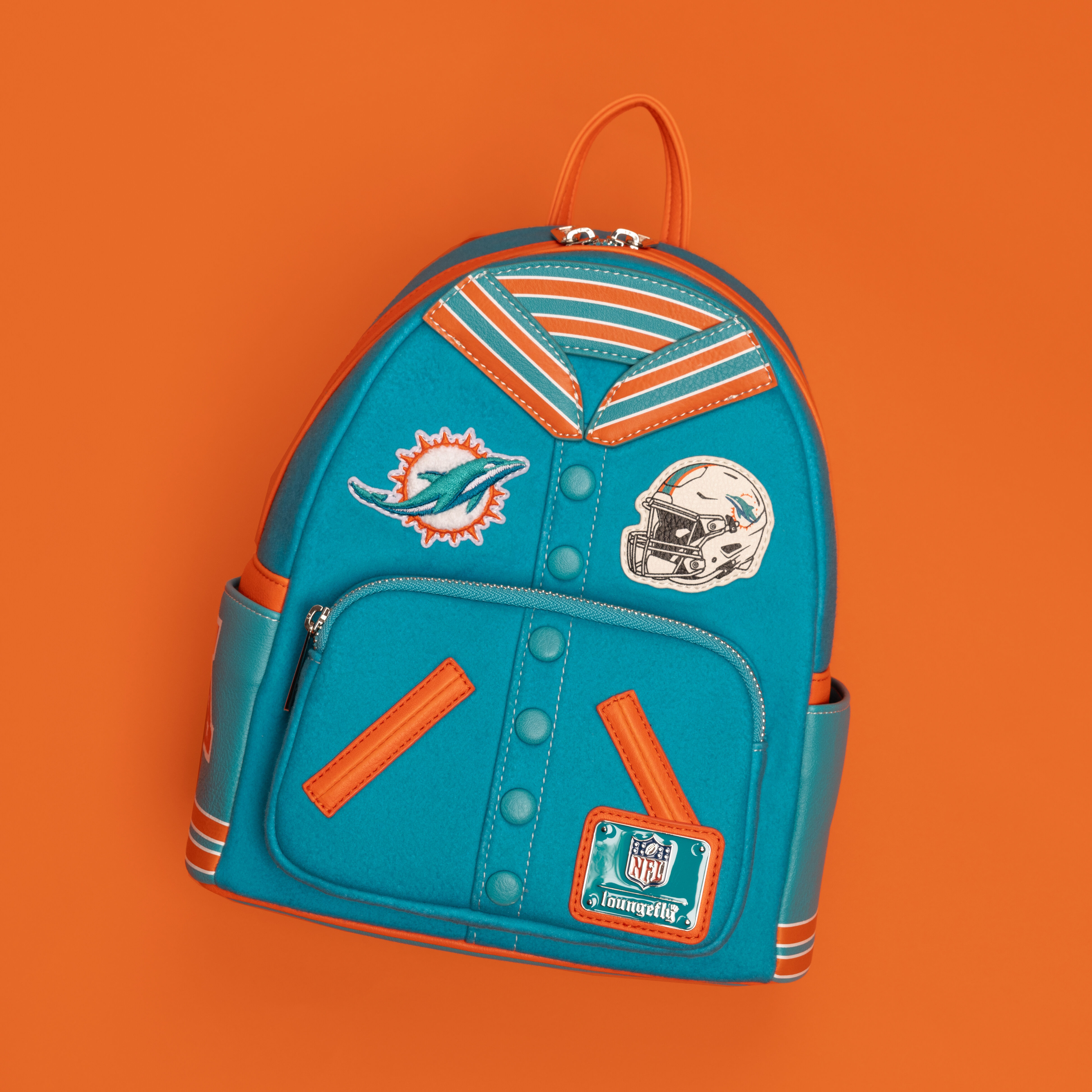 Buy NFL Miami Dolphins Varsity Mini Backpack at Loungefly