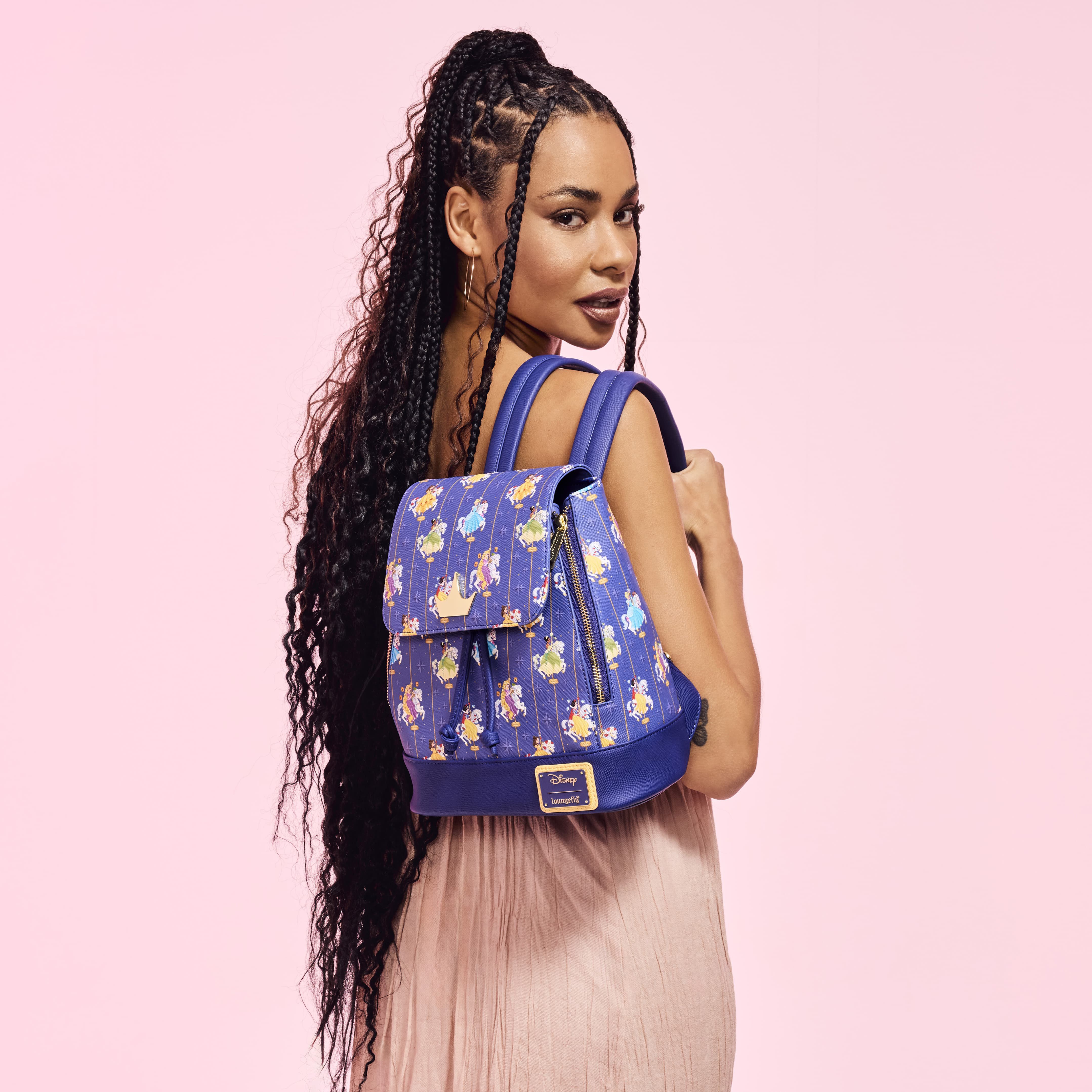 ☆Loungefly☆Disney Princess Carousel Mini Backpack Disney Princess Carousel All-Over Print Drawstring Mini