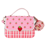Strawberry Shortcake Denim Gingham Crossbody Bag With Coin Bag image
