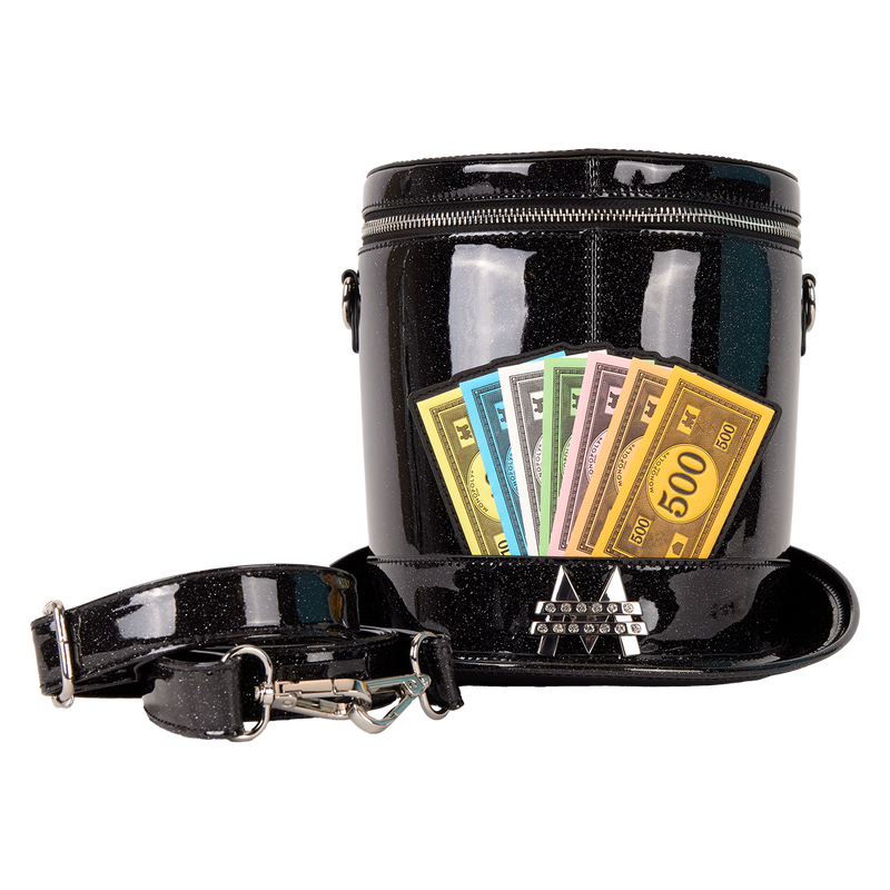 Monopoly 90th Anniversary Top Hat Glitter Figural Crossbody Bag, , hi-res view 3