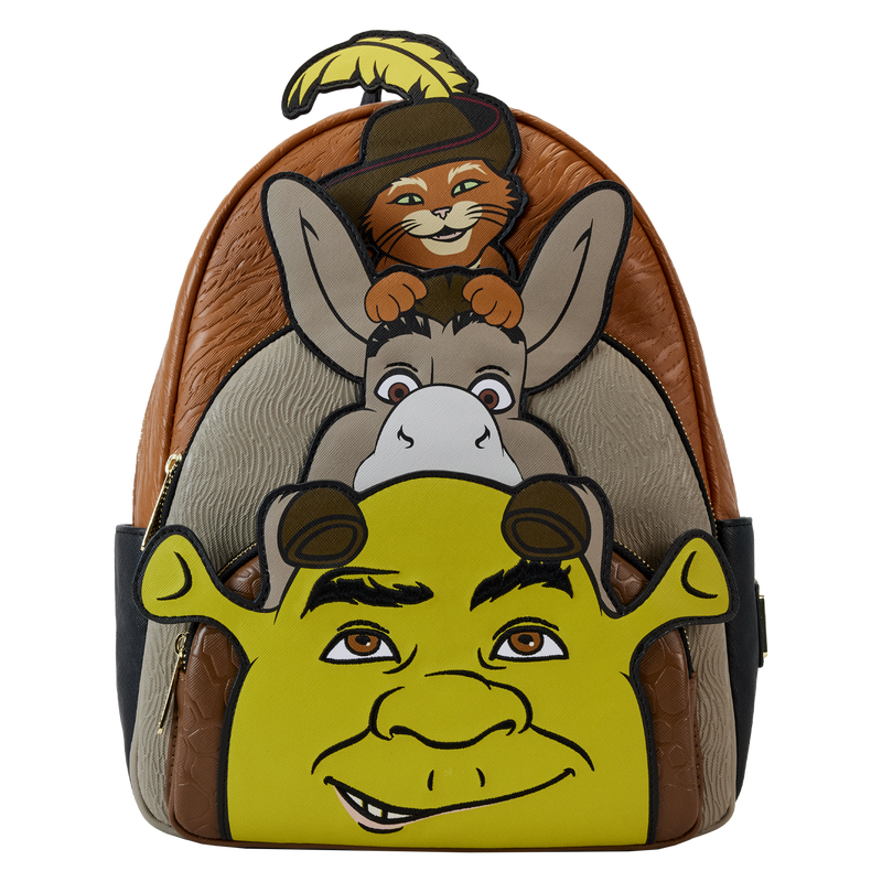 Shrek, Donkey, & Puss in Boots Trio Exclusive Triple Pocket Mini Backpack, , hi-res view 1