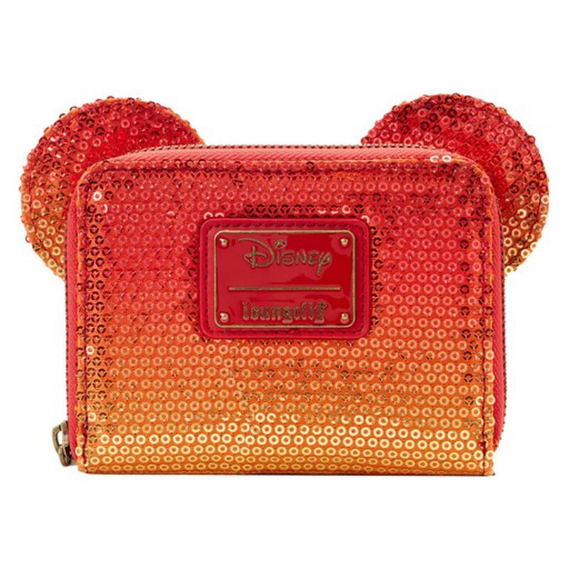 Exclusive - Disney Fall Minnie Mouse Sequin Ombre Zip Around Wallet, , hi-res view 4