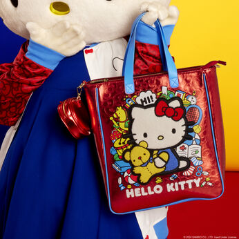 Sanrio Hello Kitty 50th Anniversary Metallic Tote Bag with Coin Bag, Image 2