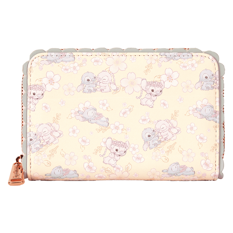 Stitch & Angel Cherry Blossom All-Over Print Zip Around Wallet, , hi-res view 4
