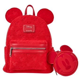 Mickey Mouse All-Over Print Plush Burnout Mini Backpack, Image 1