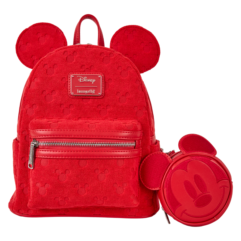 Mickey Mouse All-Over Print Plush Burnout Mini Backpack, , hi-res view 1