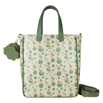 Peter Pan Tinker Bell Clover All-Over Print Tote Crossbody Bag With Coin Bag, Image 1
