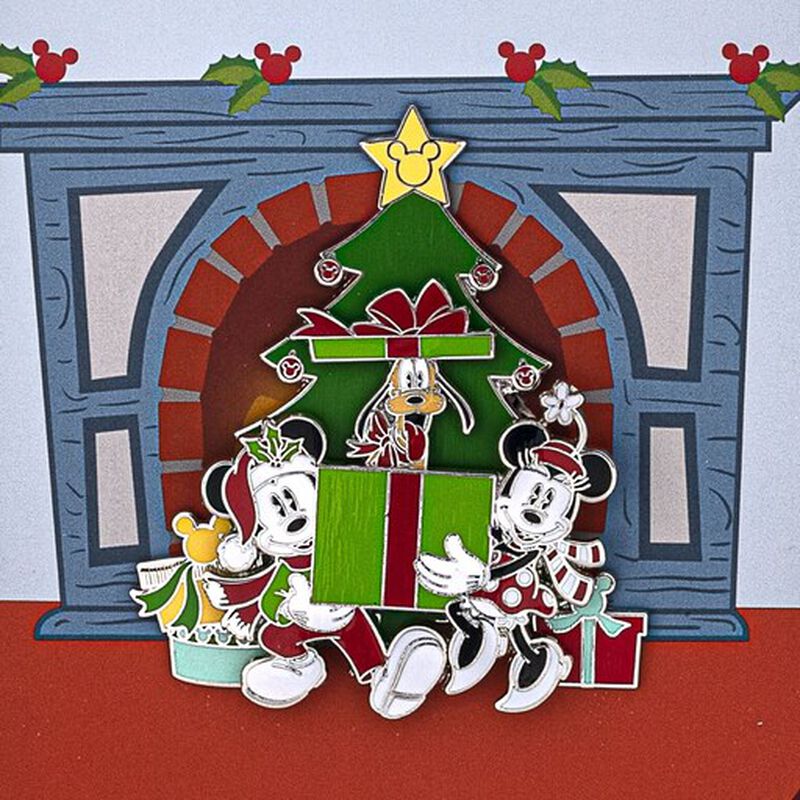 Disney Holiday Mickey & Minnie Mouse Collector Box Sliding Enamel Pin, , hi-res view 3
