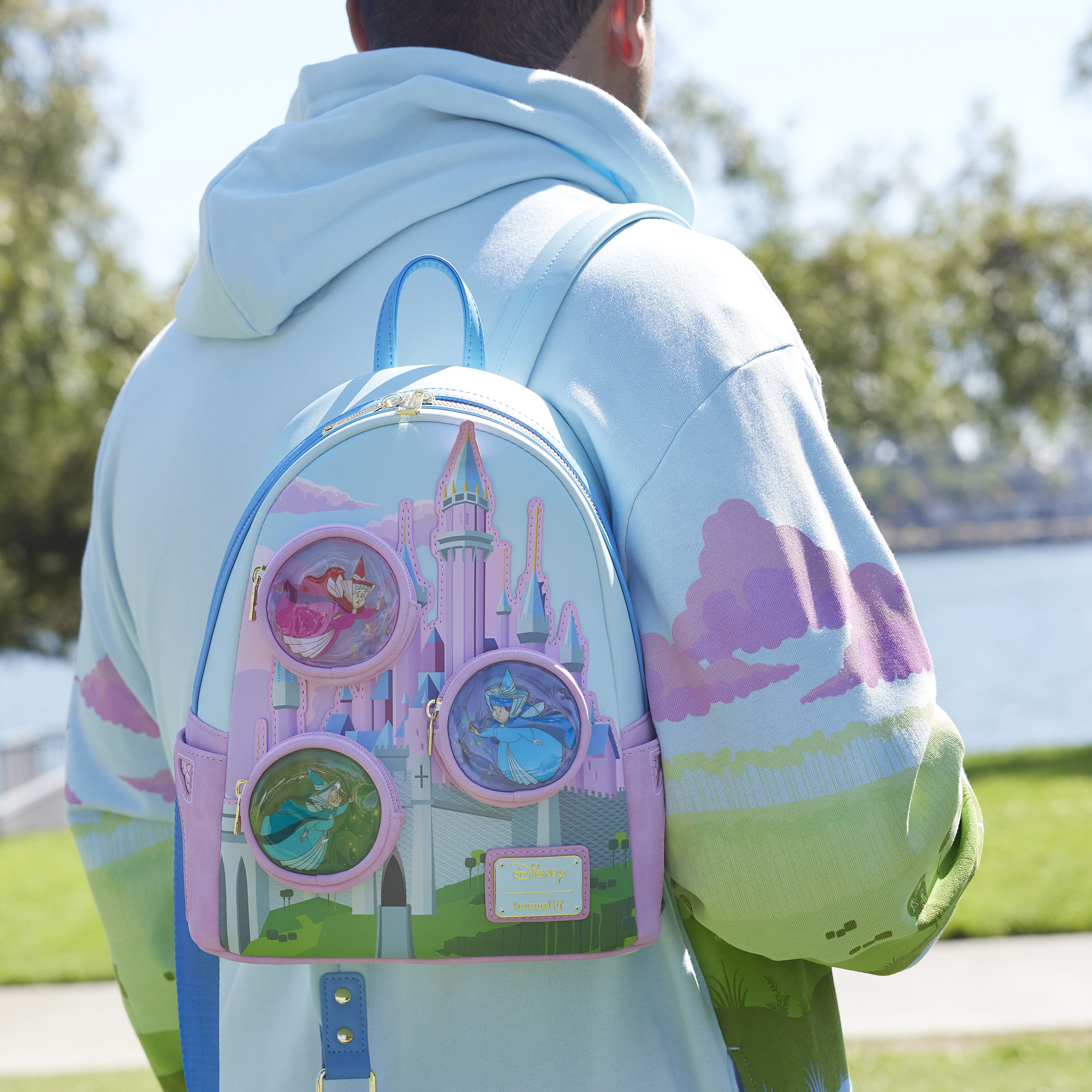 Sleeping Beauty Castle Three Good Fairies Stained Glass Mini Backpack
