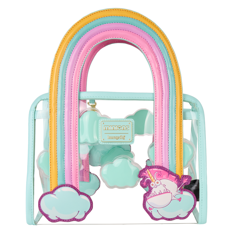 Minions Fluffy Unicorn Rainbow Clear Mini Tote Crossbody Bag, , hi-res view 4