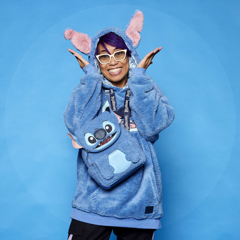 Stitch Plush Sherpa Cosplay Mini Backpack | Loungefly display picture 3