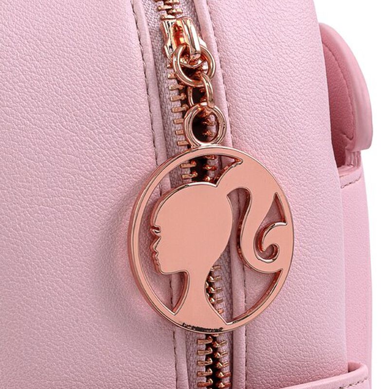 Loungefly X Barbie&trade; Logo Rose Gold Chain Strap Convertible Mini Backpack, , hi-res view 4