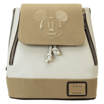 Mickey & Friends Canvas All-Over Print Drawstring Bucket Mini Backpack, Image 1