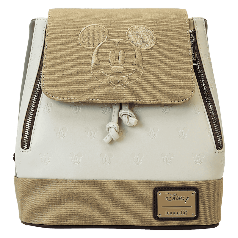 Mickey & Friends Canvas All-Over Print Drawstring Bucket Mini Backpack, , hi-res view 1