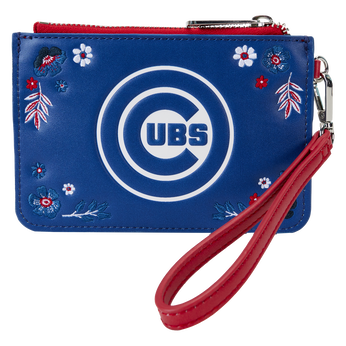 MLB Chicago Cubs Floral Card Holder Wristlet Clutch, Image 1
