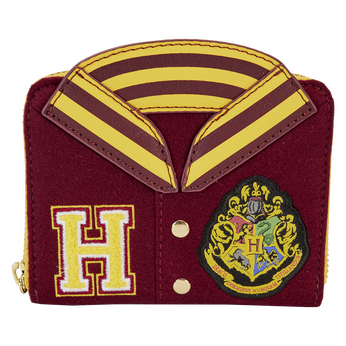 Harry Potter Hogwarts Crest Varsity Jacket Zip Around Wallet, Image 1
