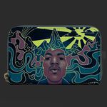 Jimi Hendrix Psychedelic Glow Landscape Zip Around Wallet, , hi-res image number 2