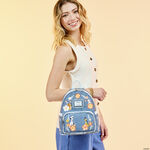 Disney Dogs & Cats Floral Faux Denim Fringe Mini Backpack LFlifestyle1 view 2