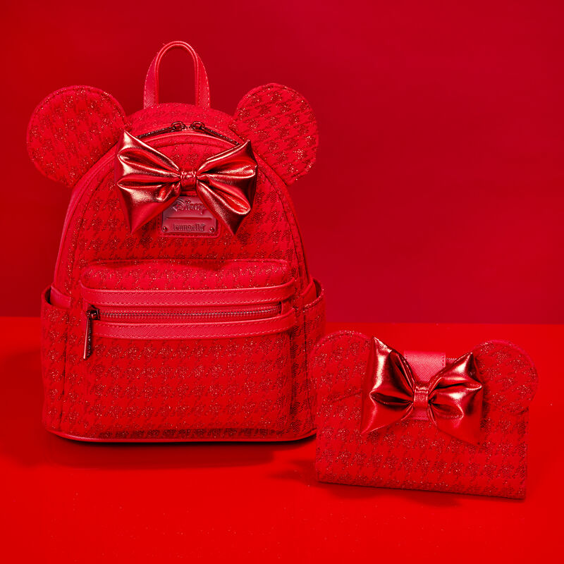 Minnie Mouse Exclusive Red Glitter Tonal Mini Backpack, , hi-res view 3
