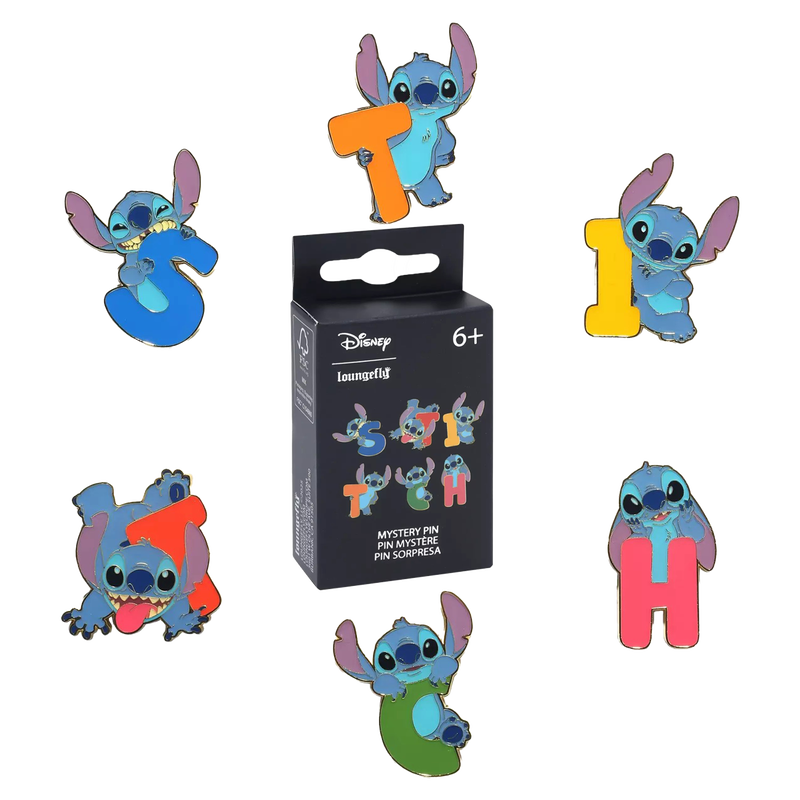 Stitch Letters and Poses Mystery Box Pin, , hi-res view 1