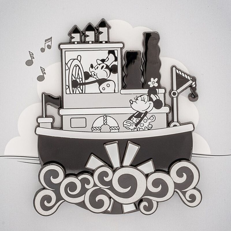 Disney Steamboat Willie Collector Box Moving Enamel Pin, , hi-res view 3