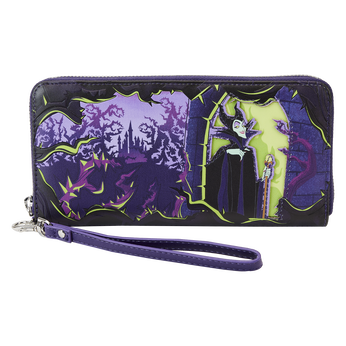 Maleficent Window Box Glow Zip Around Wristlet Wallet, Image 1