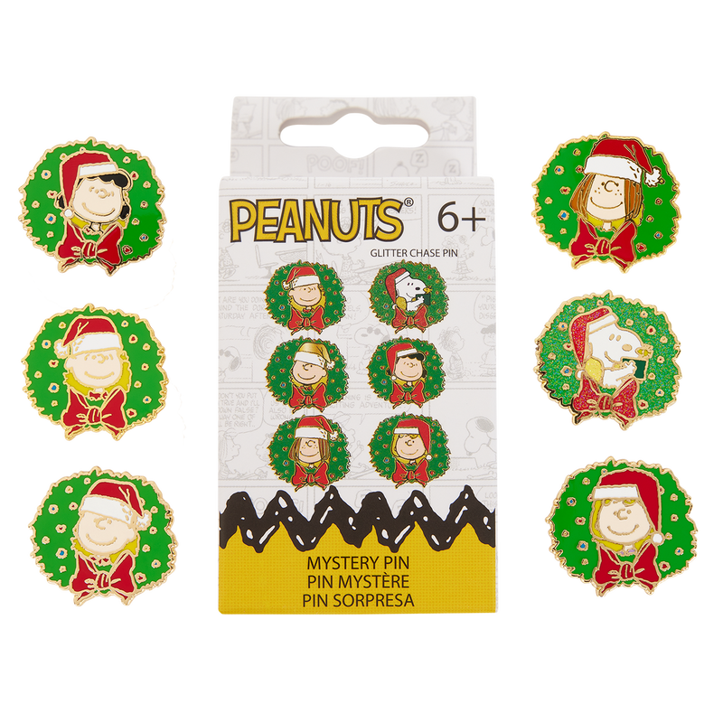 Peanuts Snoopy & Gang Holiday Wreath Mystery Box Pin, , hi-res view 1