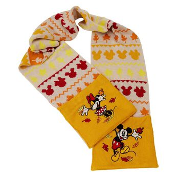 Exclusive - Disney Fall Mickey and Minnie Mouse Fair Isle Scarf, Image 1