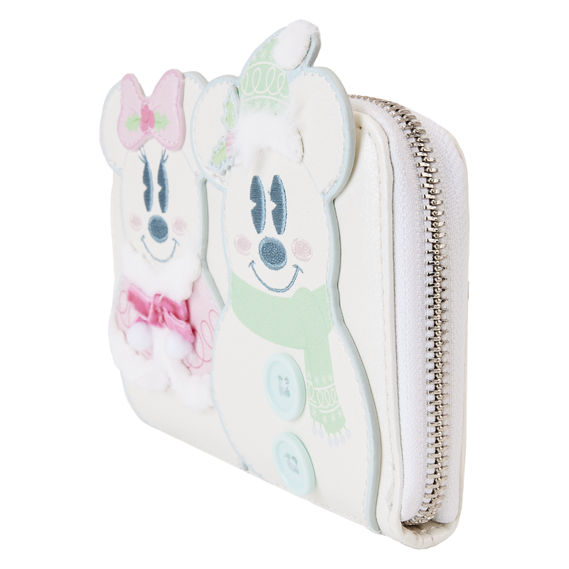 Mickey & Minnie Pastel Snowman Zip Around Wallet, , hi-res view 2
