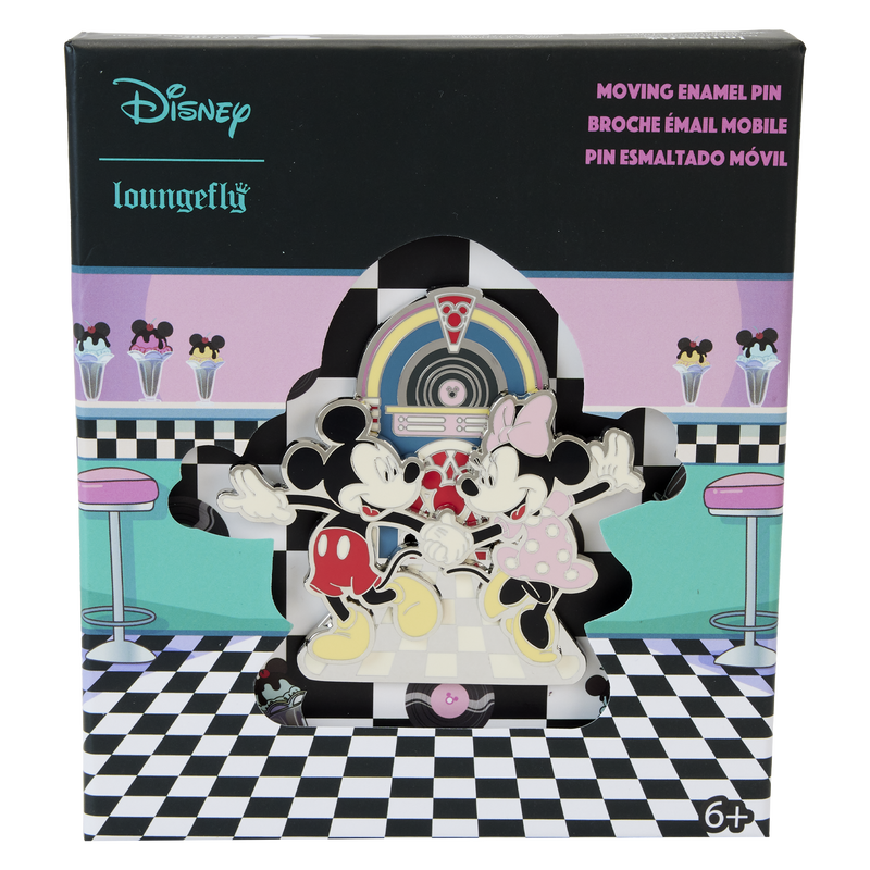 Mickey & Minnie Date Night Diner Jukebox 3" Collector Box Sliding Pin, , hi-res view 1